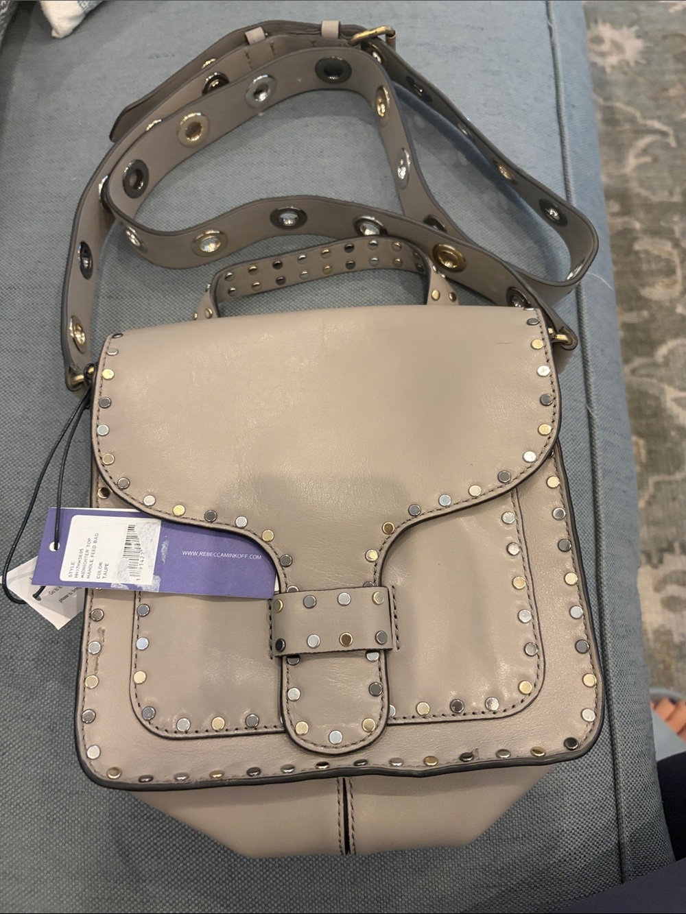 Rebecca Minkoff NWT Stud-Trim Taupe Crossbody Bag - Women